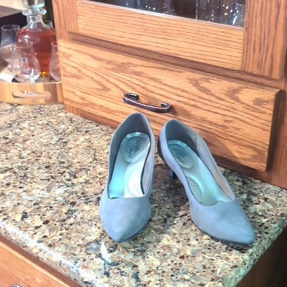 Grey kitten heels